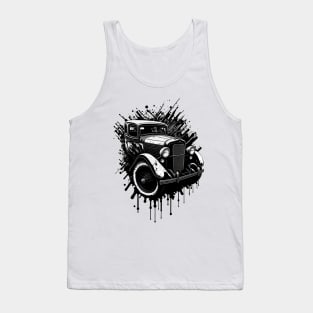 Splash Art. 20s vintage car B&W image Tank Top